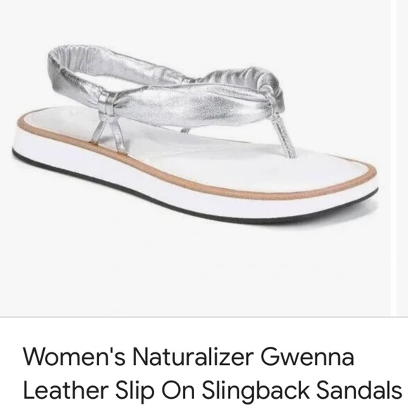 Naturalizer 27 Edit Womens Gwenna Sliver Leather Slingback Sandal - Picture 1 of 1
